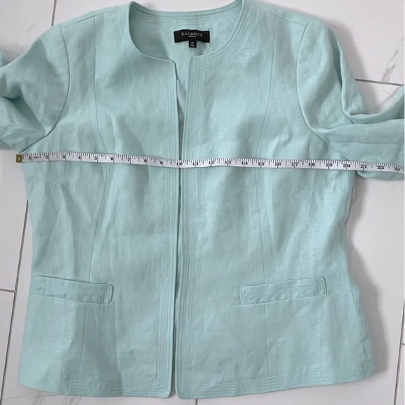 🤩HOST PICK🤩Talbots/Linen/Sky/Mint blue open blazer/Size US 12P - Picture 6 of 6